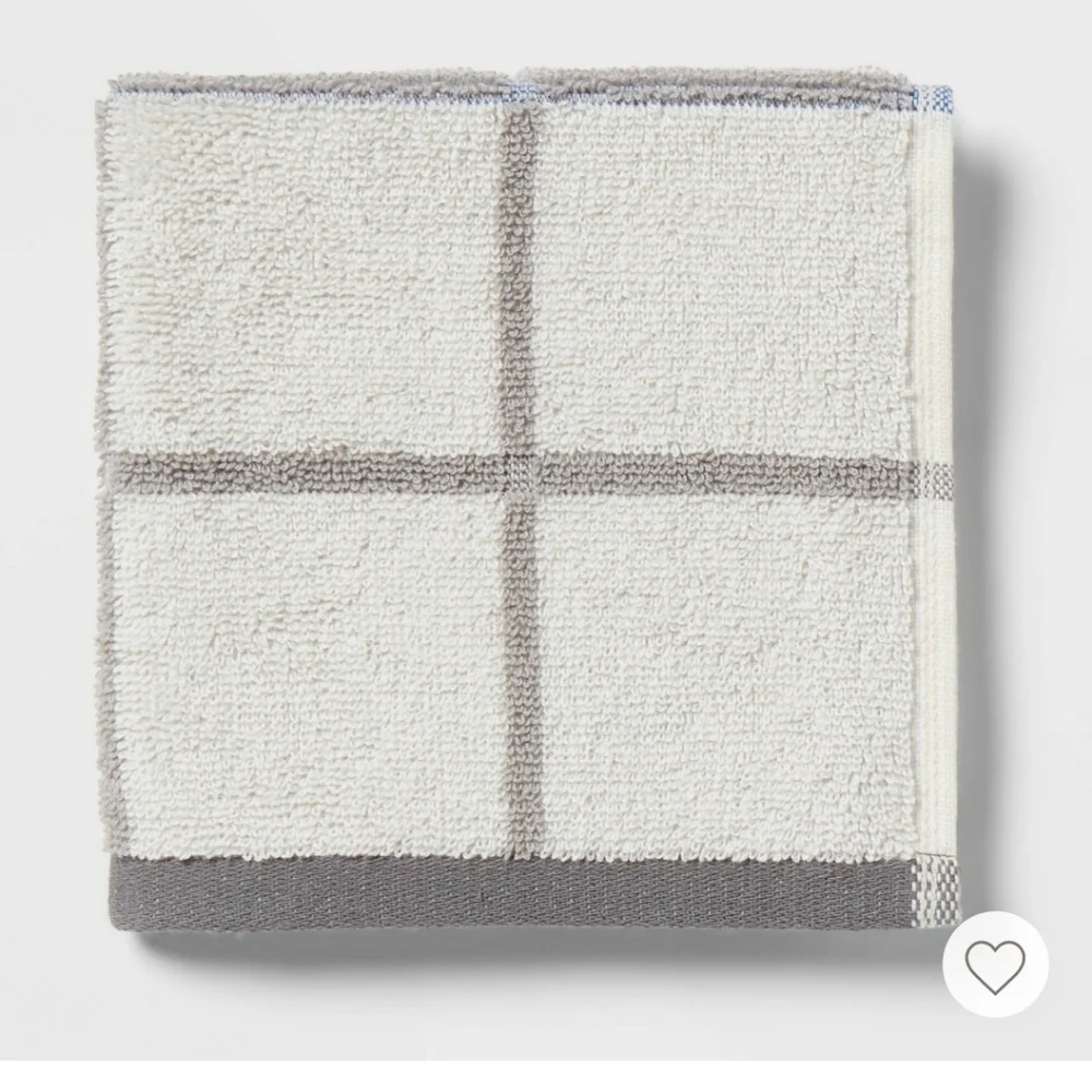 Room Essentials Plaid Towel Set Of 3 Gray And White Cotton
